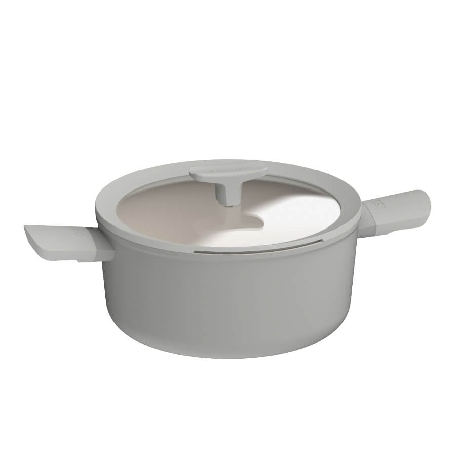 หม้อสต๊อกอะลูมิเนียมหล่อเคลือบเซรามิก BergHOFF รุ่น Leo Balance Moonmist 24x11.5cm  3950429